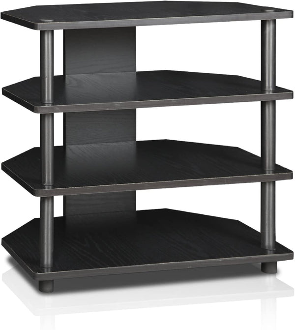 urinno Turn-N-Tube Easy Assembly 4-Tier Petite Entertainment Center / TV Stand / TV Unit / TV Desk, Blackwood