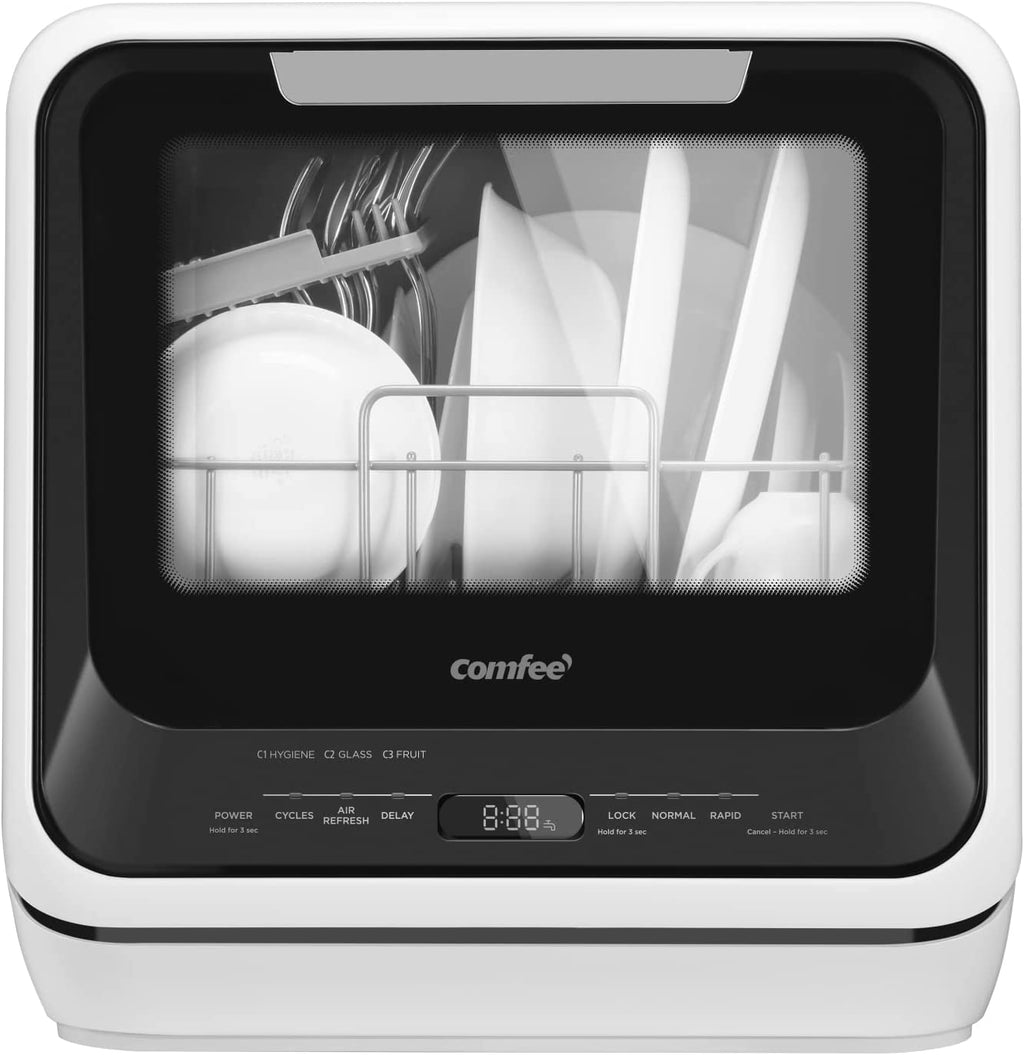COMFEE' Countertop Dishwasher, Energy Star Portable Dishwasher, 6 Place  Settings, Mini Dishwasher with 8 Washing Programs, Speed, Baby-Care, ECO&  Glass, Dish Wa…