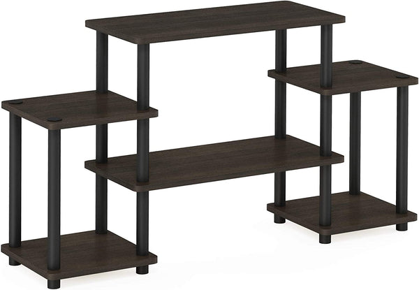 Turn-N-Tube No Tools Entertainment TV Stands, Dark Brown/Black