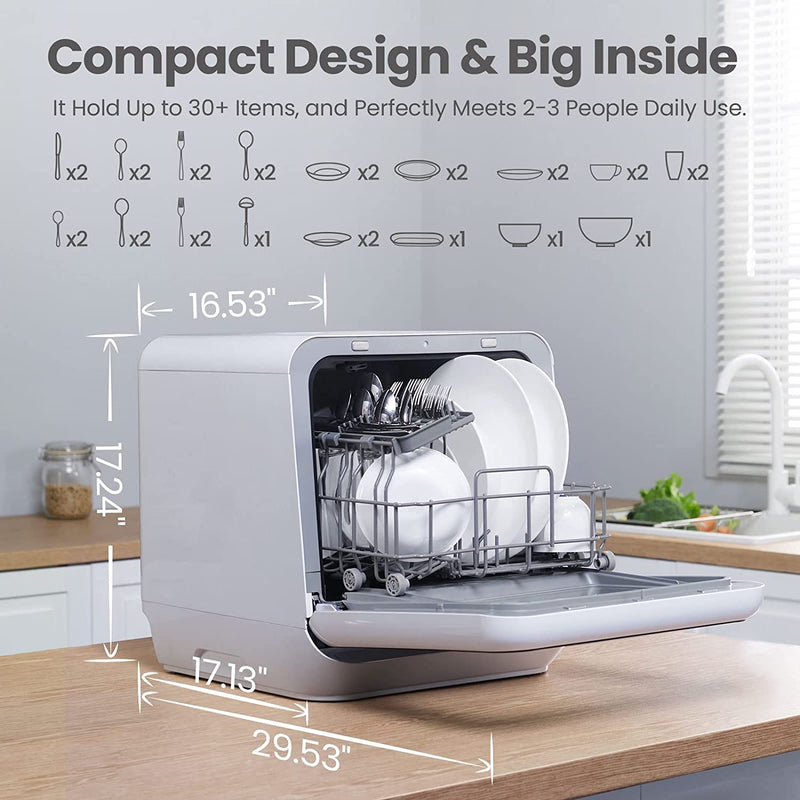 COMFEE' Portable Dishwasher Countertop, Mini Dishwasher with 5L