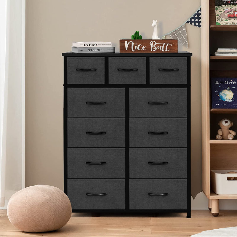YITAHOME Dresser with 4 Drawers - Storage Tower Unit, Fabric Dresser for Bedroom, Living Room, Closets & Nursery - Sturdy Steel Frame, Wooden Top 