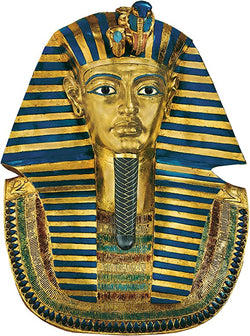 Design Toscano Egyptian King Tutankhamen Sarcophagus Mask Wall Sculpture, Faux Gold