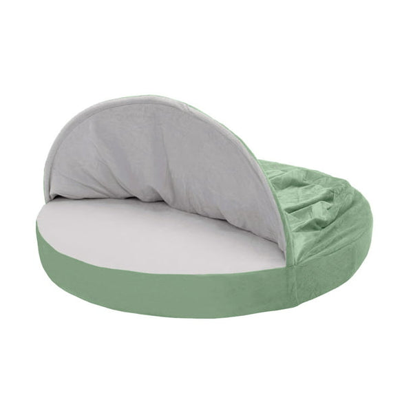 FurHaven | Orthopedic Microvelvet Snuggery Burrow Pet Bed for Dogs & Cats, Sage, 26-Inch